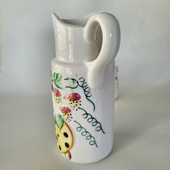 Vintage Pitcher and 2 Juice Cups Fruit Hand Painted Made in Japan Ceramic - Picture 7 of 10